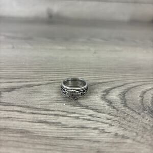 Franklin Mint Harley Davidson Rumble Roll Barbed Wire 925 Sterling Silver Ring